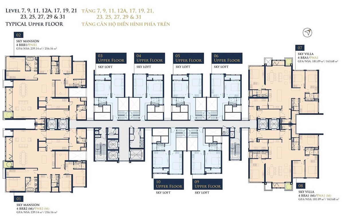 layout căn hộ Feliz En Vista